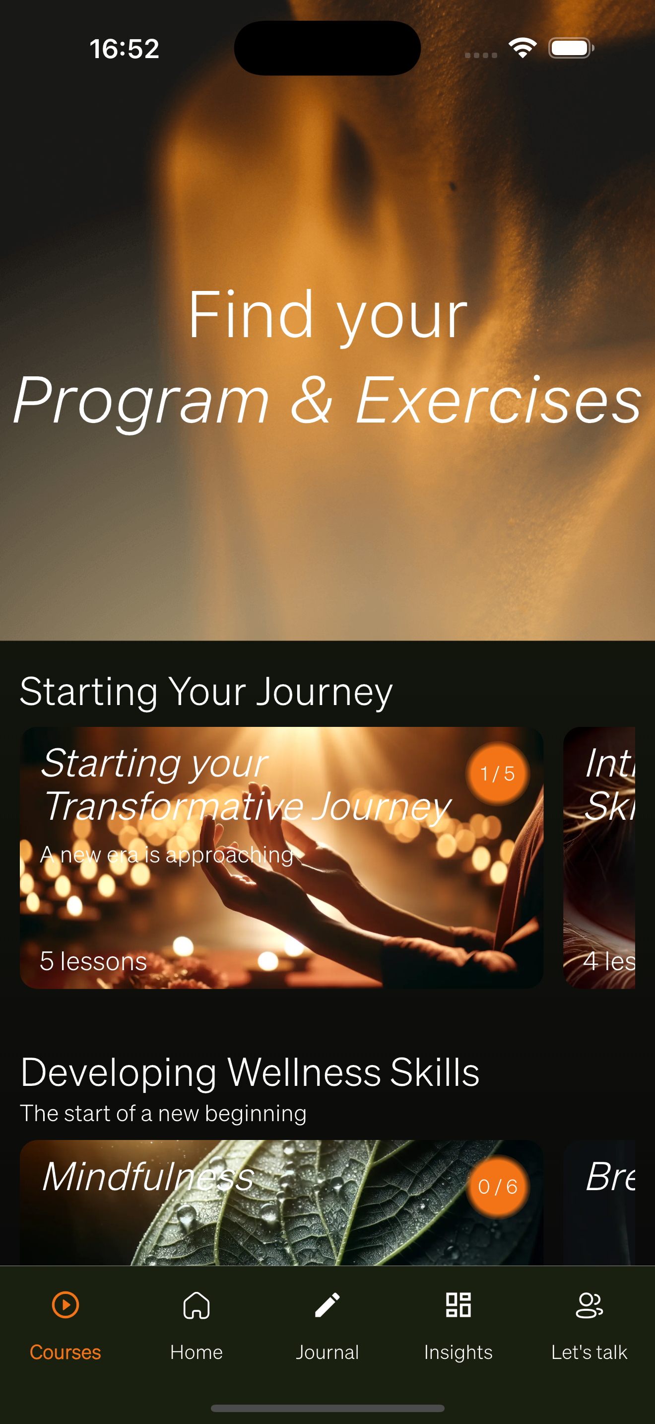 Education module showing ACT-informed lessons